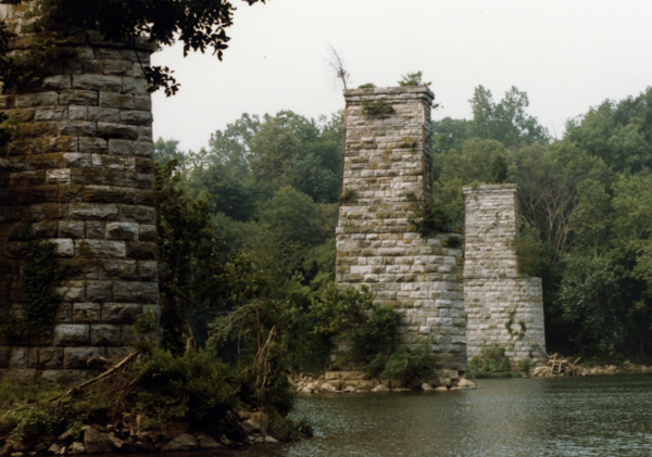 Abandoned bridge piers