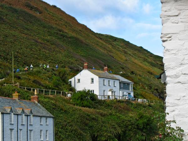 Hikers leaving Boscastle