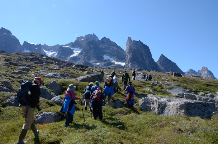 Hiking up the valley